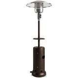 Outsunny &Icirc;ncălzitor de terasă cu gaz 13 kW, cu roți și măsuță, maro | Aosom Romania