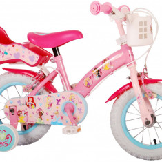 Bicicleta pentru fete Disney Princess, 12 inch, culoare roz, frana de mana fata PB Cod:21209-CH-IT