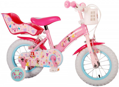 Bicicleta pentru fete Disney Princess, 12 inch, culoare roz, frana de mana fata PB Cod:21209-CH-IT foto