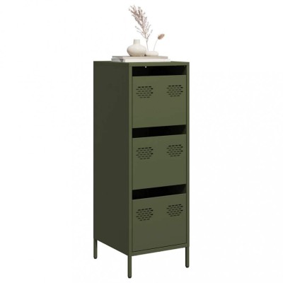 vidaXL Dulap &amp;icirc;nalt verde măslină 39x35x103,5 cm oțel 851404 foto