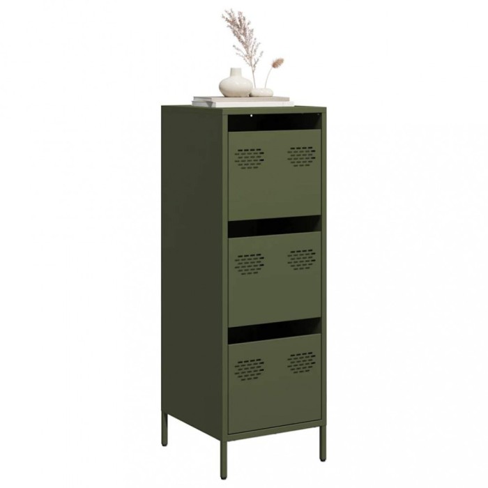 vidaXL Dulap &icirc;nalt verde măslină 39x35x103,5 cm oțel 851404