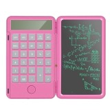 Calculator de Mana Reincarcabil cu Tabla de Scris, Calculator Portabil, Ecran LCD, Afisaj cu 12 Cifre, Ecran de 15 cm, Culoare Roz