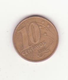 Brazilia 10 centavos 1998, primul an de batere.