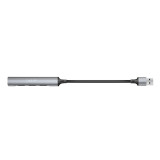 HUB extern LOGILINK, porturi USB: USB-A 3.0 x 1 + USB-A 2.0 x 3, conectare prin USB-A, aluminiu, prot. supracurent, supratensiune, gri, &amp;quot;UA0391&amp;q