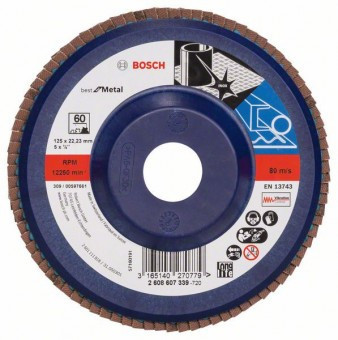 Disc de slefuire evantai X571, Best for Metal D=125mm G=60, drept - 3165140270779 foto