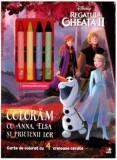 Coloram cu Anna, Elsa si prietenii lor. Carte de colorat cu 4 creioane cerate. Regatul de Gheata II/***