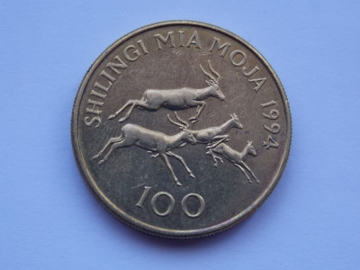100 shilingi 1994 Tanzania foto
