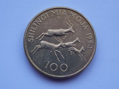 100 shilingi 1994 Tanzania foto