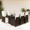 Gossi set bistro de gradina cu perne, 7 piese, maro, poliratan