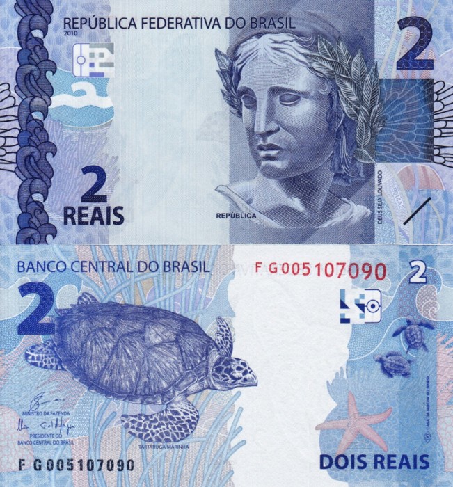 BRAZILIA 2 reais 2010 UNC!!!