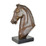 Cap de cal-statueta din bronz pe un soclu din marmura YY-126, Animale
