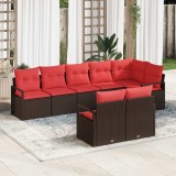 vidaXL Set de canapea 8 pcs Maro poliratan 3346434