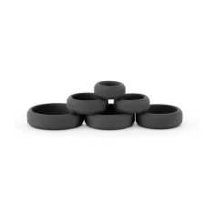 Renegade - Build-A-Cage Rings - Set 6 Inele din Silicon Negru