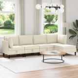 vidaXL Set de mobilier pentru living 5 pcs Crem Țesătură 3413781