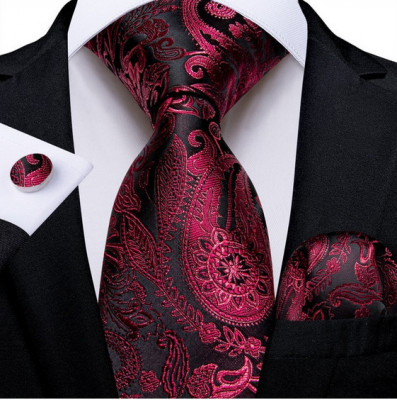 Set cravata + batista + butoni - matase - model 434 foto