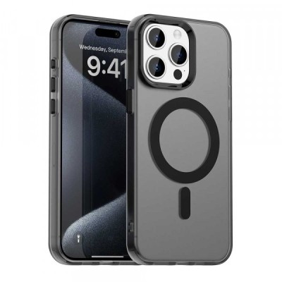 Husa MagSafe pentru Apple iPhone 15 Pro, Techsuit, CandyCase, Neagra foto