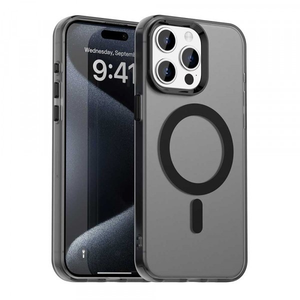 Husa MagSafe pentru Apple iPhone 15 Pro, Techsuit, CandyCase, Neagra