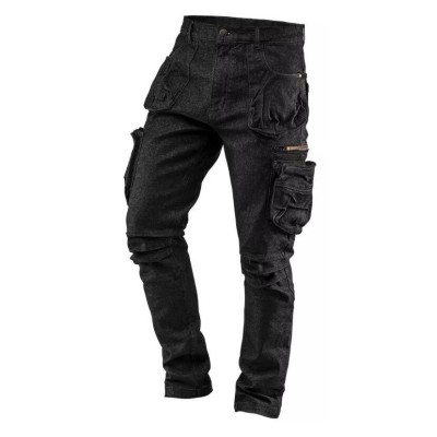 Pantaloni de lucru cu 5 buzunare, model DENIM, negru, marime L, NEO foto