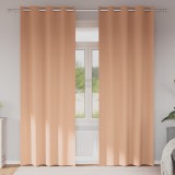 Perdele cu perdele 2 pcs Maro deschis 260 x 140 cm Poliester