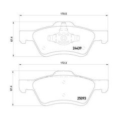 Placute frana Ford Escape 01.01-07.13, Escape 08.07-12.12, Maverick 02.01-; Mazda Tribute (Ep) 03.00-05.08, Fata, Brembo foto