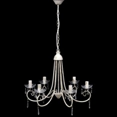 Candelabru elegant cu 6 brațe, Alb foto