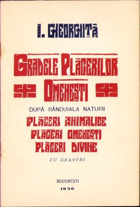 HST C2122 Gradele plăcerilor omenești după r&acirc;nduiala naturii 1936 Gheorghiță