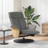 vidaXL Fotoliu masaj rabatabil cu suport picioare, gri &icirc;nchis, textil