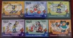TS23/11 Timbre Serie Dominica - Disney animatie - campionat fotbal Espania 82