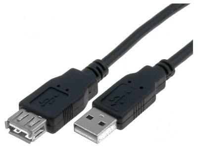 Cablu USB 2.0 A-A 1,5m negru PVC foto