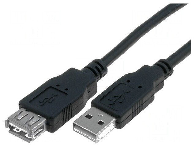 Cablu USB 2.0 A-A 1,5m negru PVC