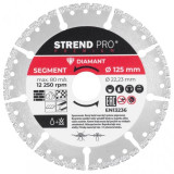 Disc diamantat segmentat, universal,&nbsp;vacuum brazed, taiere umeda si uscata, 125 mm, Strend Pro Premium&nbsp;