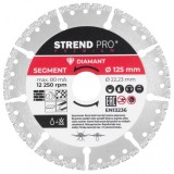 Disc diamantat segmentat, universal,&nbsp;vacuum brazed, taiere umeda si uscata, 125 mm, Strend Pro Premium&nbsp;