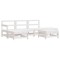 Set mobilier de gradina, 6 piese, alb, lemn masiv pin