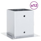 Cumpara ieftin Baze stalp patrate 12 buc Argintiu 101x101 mm Otel galvanizat