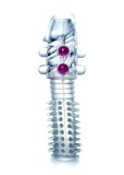 Prelungitor Penis Sleeve B-Series cu bile si tepi, 14cm, TPR, Impermeabil, Colectie EasyLove