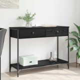 vidaXL Masă de consolă Stejar Negru 100 x 34,5 x 75 cm Lemn compozit 882243