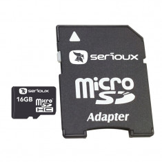 Card memorie micro SDHC Serioux, 16 GB + adaptor foto