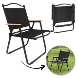Scaun pliabil negru, pentru gradina, camping si pescuit, JollyMag, KRT09CZ, 76x45x50 cm