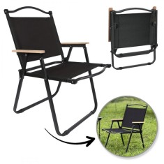 Scaun pliabil negru, pentru gradina, camping si pescuit, JollyMag, KRT09CZ, 76x45x50 cm