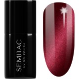 Semilac UV Hybrid Silk Effect unghii cu gel folosind UV / lampă cu LED culoare 467 Red Candle Flash 7 ml