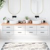 VidaXL Blat de baie, maro deschis, 220x50x(2-4) cm, lemn masiv tratat 3156181