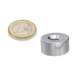 Magnet neodim disc cu gaura ingropata, &Oslash;20&amp;#215;10 mm, N45