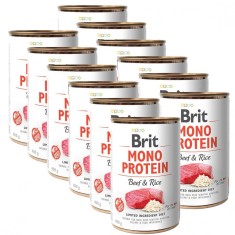 Can Brit Mono Protein Carne de vita ?i orez, 12 x 400 g foto