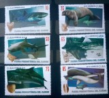 Cuba 2015 fauna marina, animale preistorice balene serie 6v. nestampilata