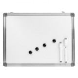 Tablă Magnetică Aluminiu, 40x30 cm, Include 2 Markere și 4 Magneți, Alb, Oem