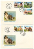 Romania (172) - Expozitia Mondiala Canina, Brno,1990, serie neobliterata + 3 FDC