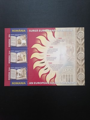ROMANIA - L.P.1835a - (24071) - Sursa Europeana de energie - bloc stampilat foto