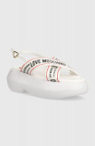 Cumpara ieftin Love Moschino sandale femei, culoarea alb, cu platforma, JA16257I0IIX610A