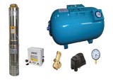Kit complet sistem hidrofor, pompa de apa submersibila Raider RD-WP31/50, rezervor de 50 litri cu manometru, presostat, racord 5 cai, manometru, 07013