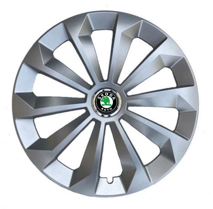Set 4 Capace Roti, potrivite jantelor de R14, pentru Skoda, model fame cromat